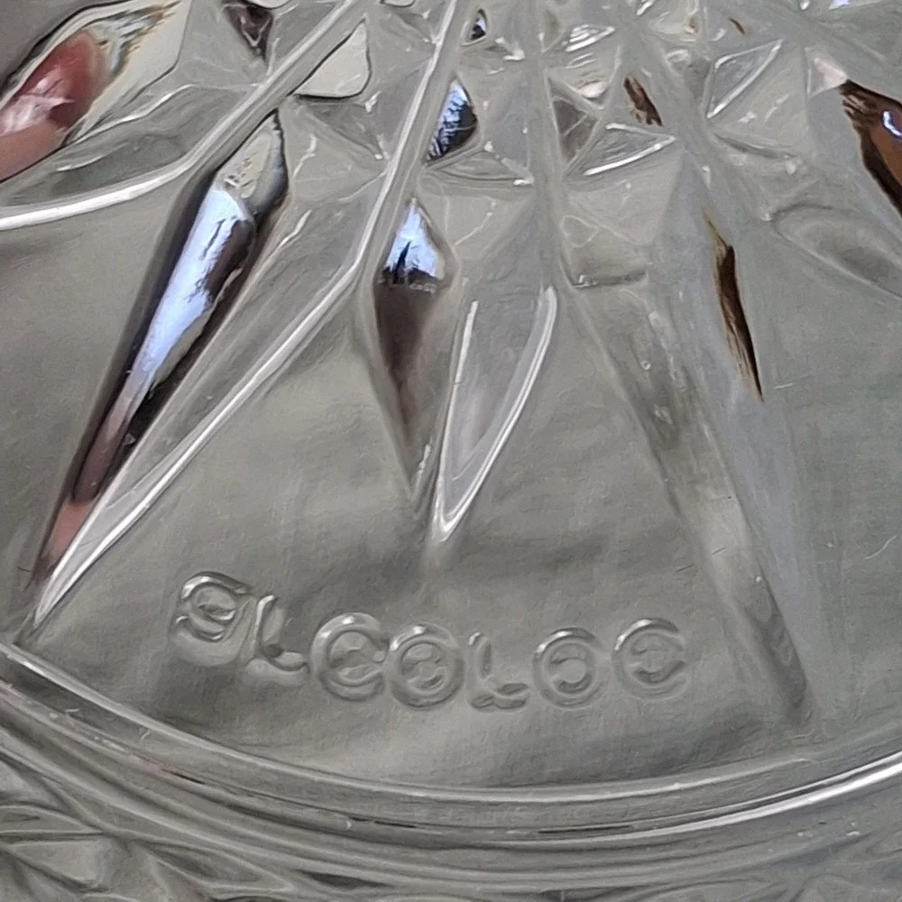 Set of 2 Vintage ARCOROC FRANCE Starburst‎ Diamond Pattern Clear Glass 5